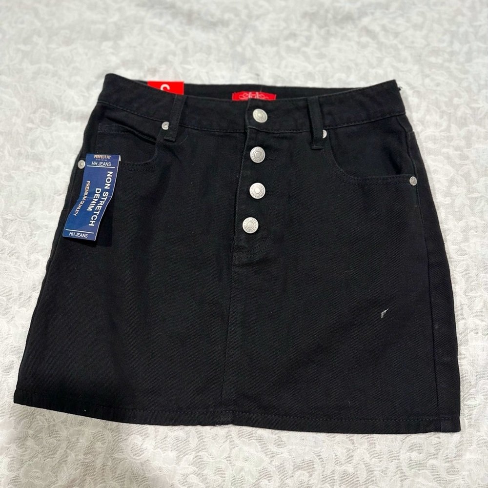 C Wonder Black Denim Skirt